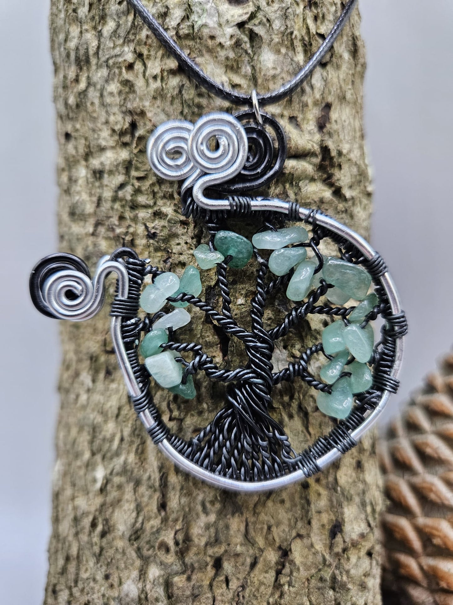 Green Aventurine tree of life pendant