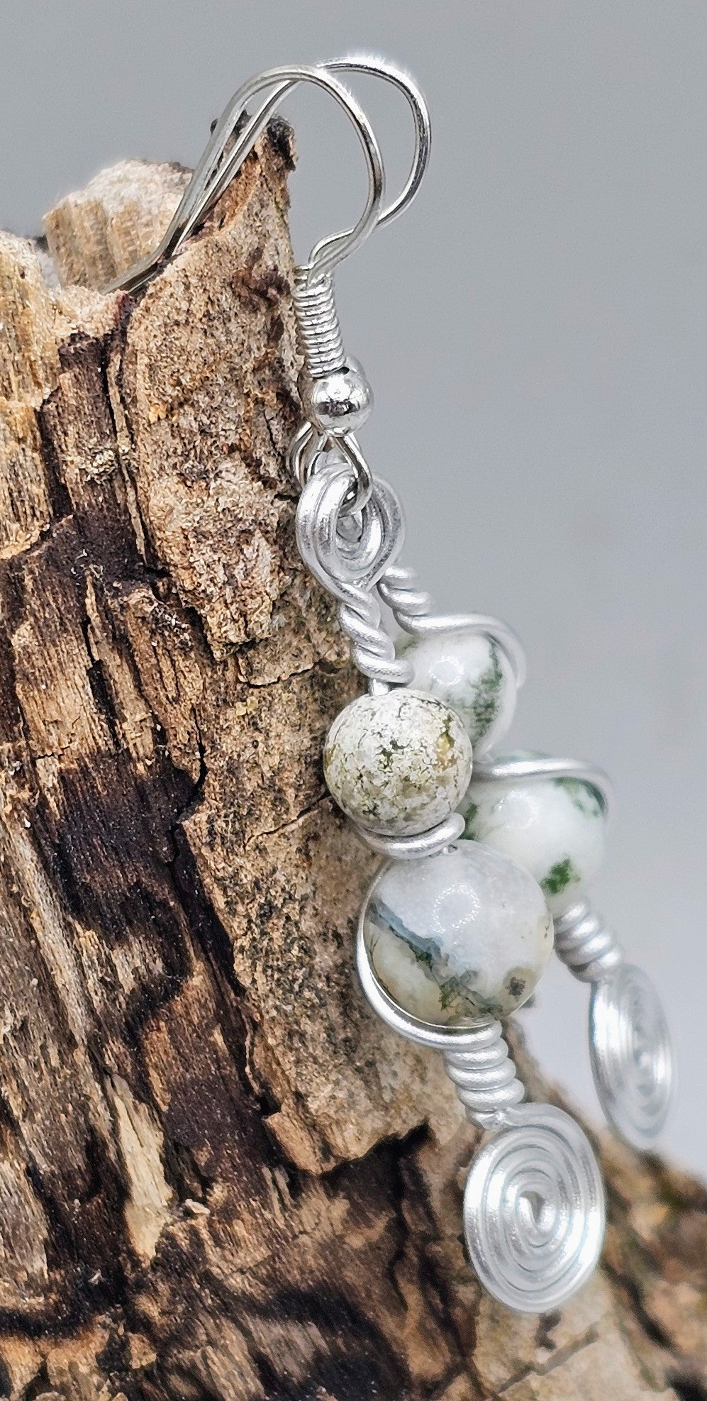 Natural Tree Agate Earrings