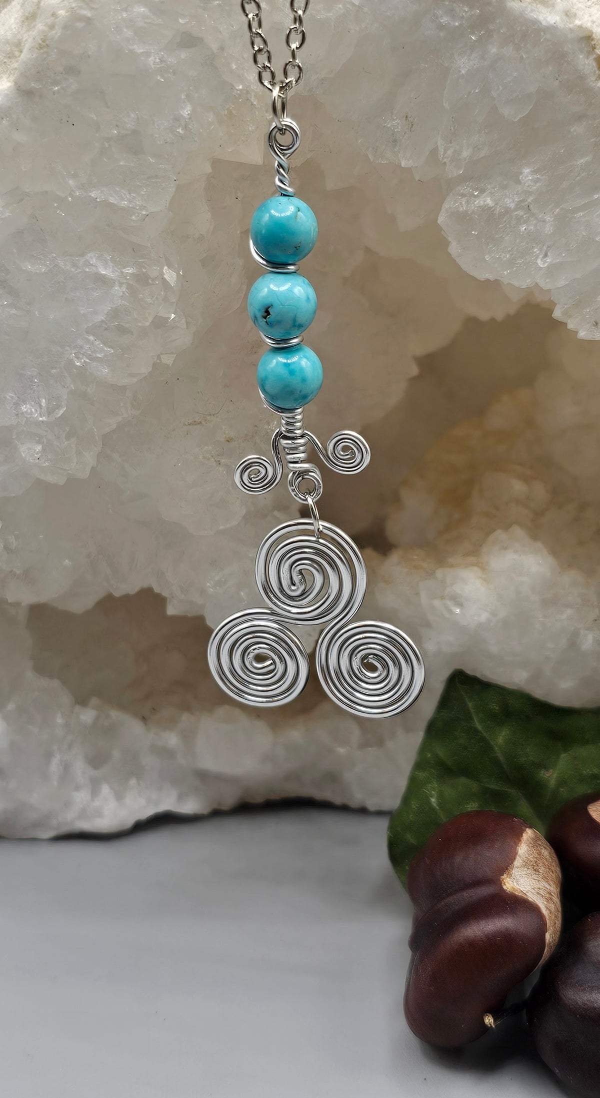 Turquoise three pendant