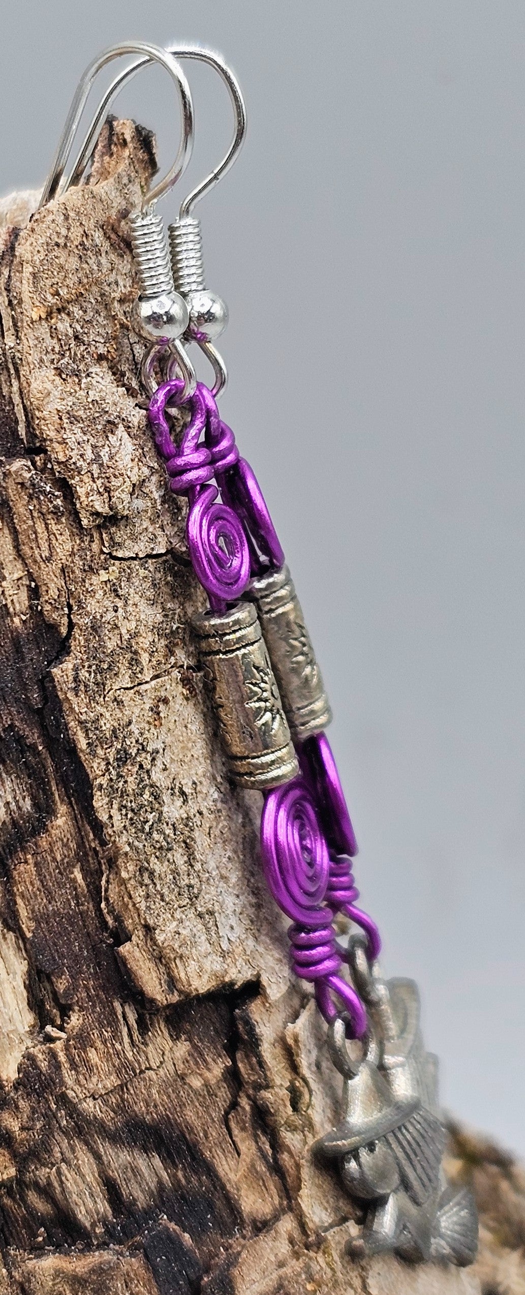 Purple Witch Charm Earrings