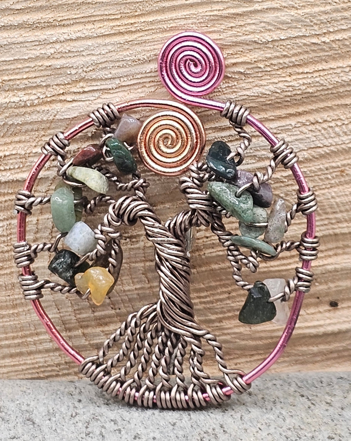 Agate Swirl Tree Brooch