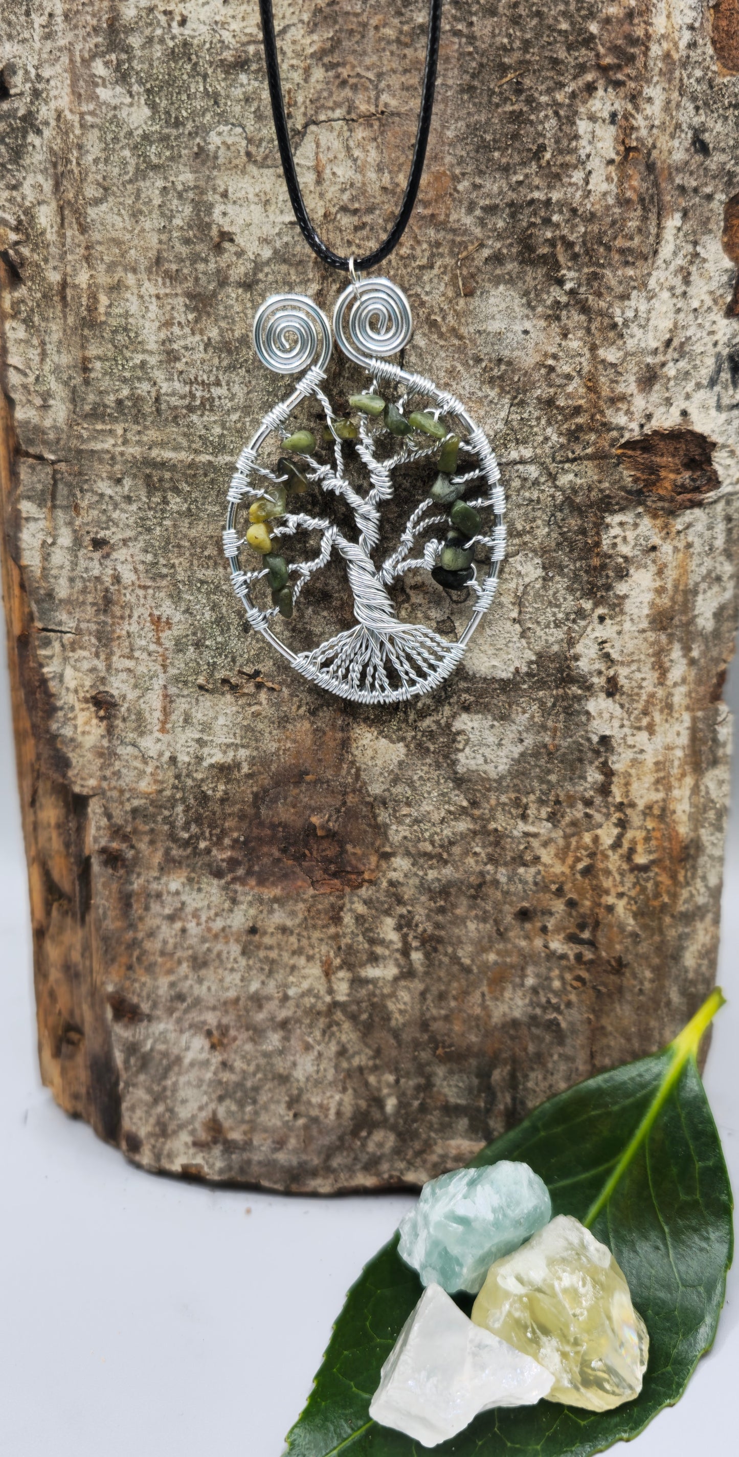 Peridot tree of life pendant