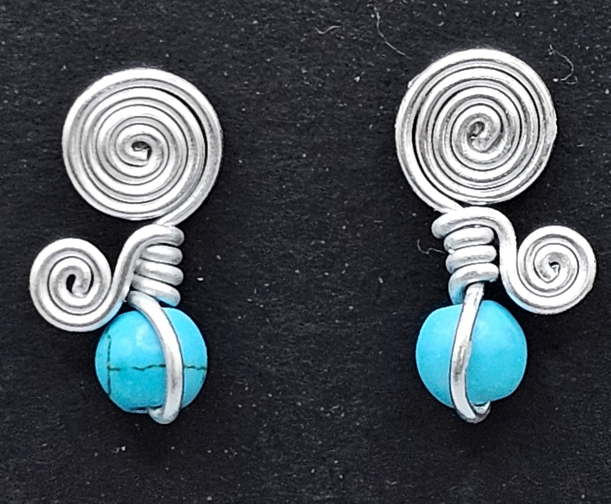 Silver Turquoise Drop Earrings