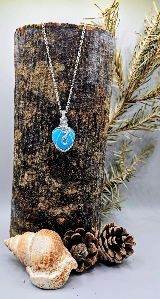 Blue heart pendant
