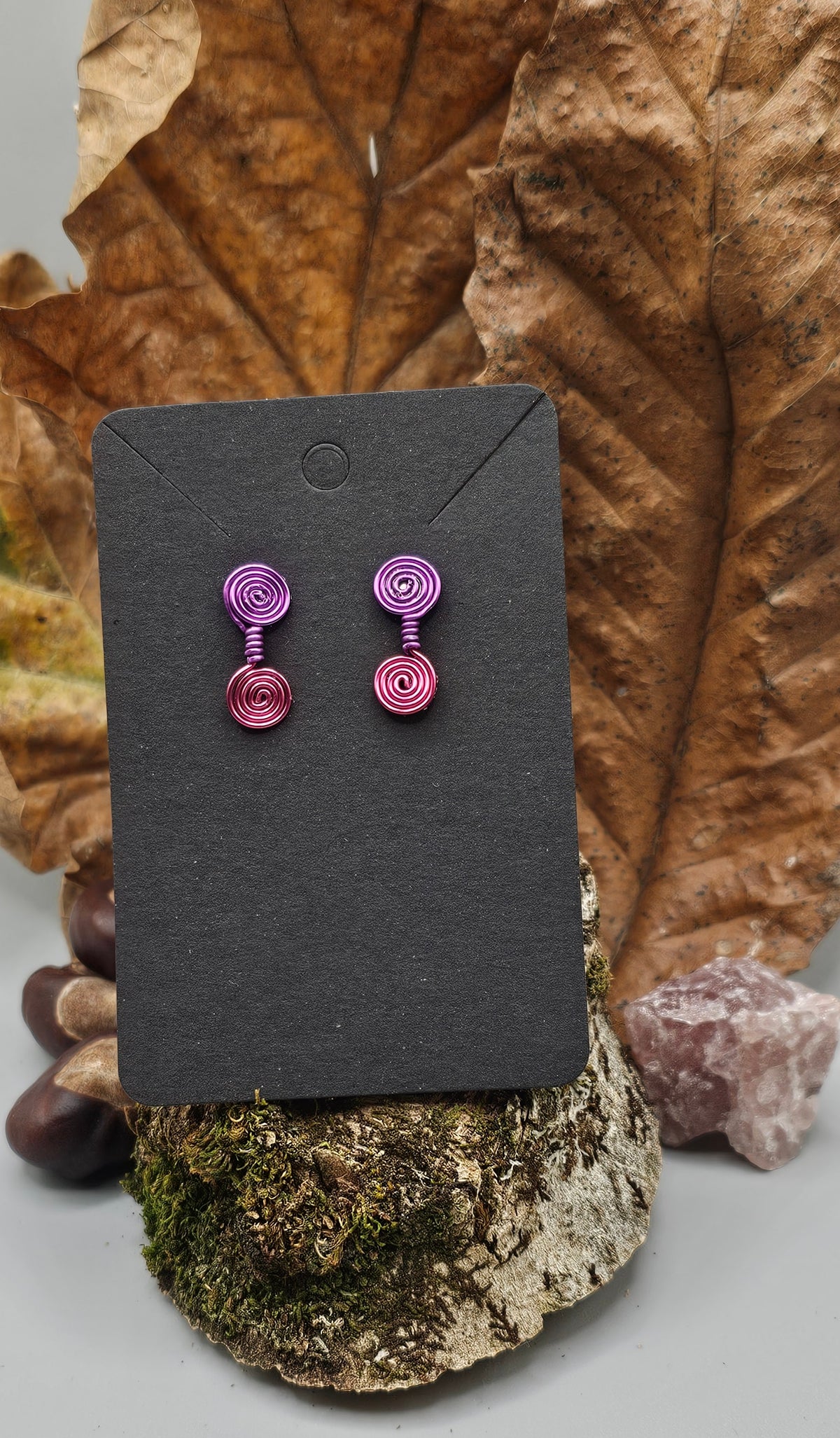 Ombre Spiral Drop Earrings