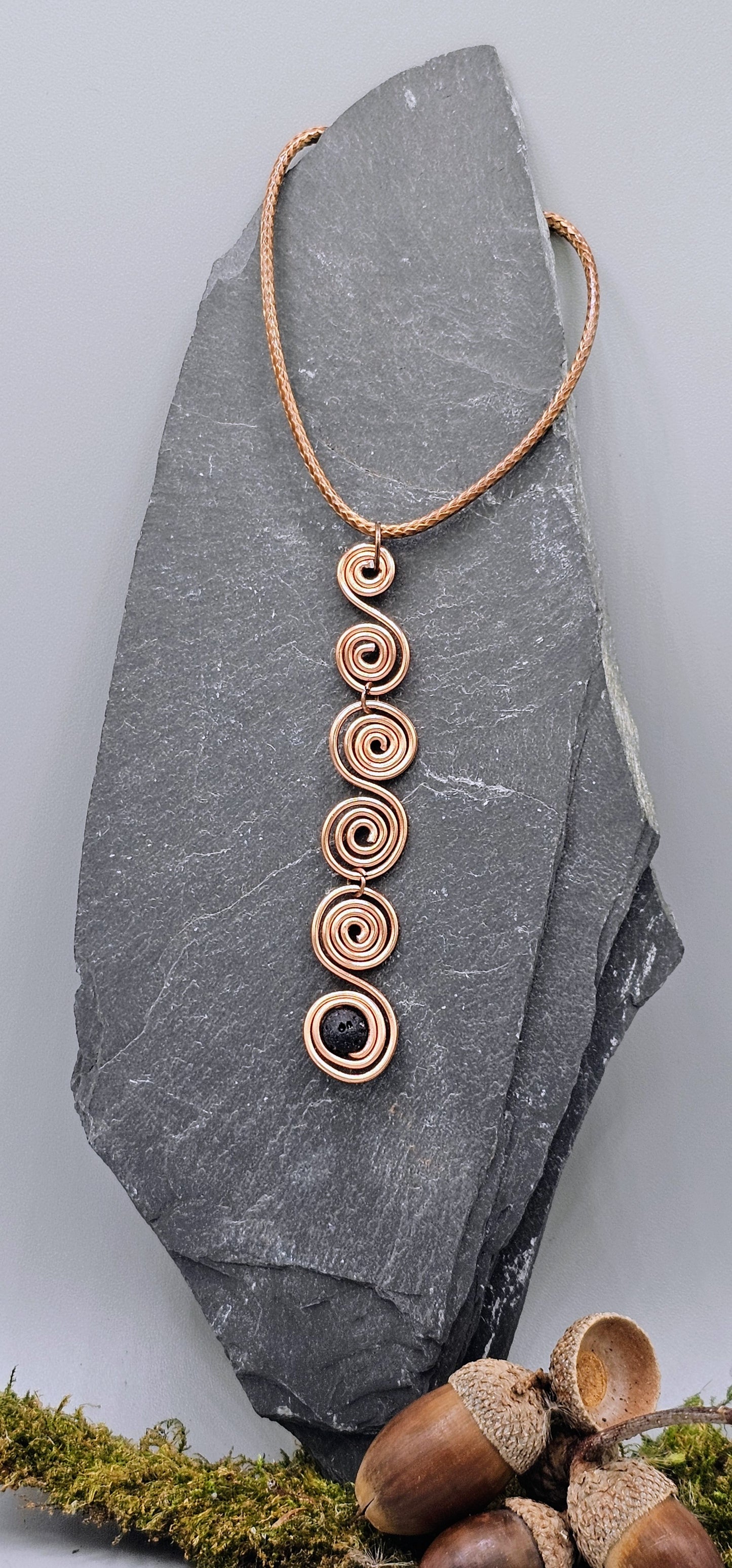 Copper spirals drop with lava