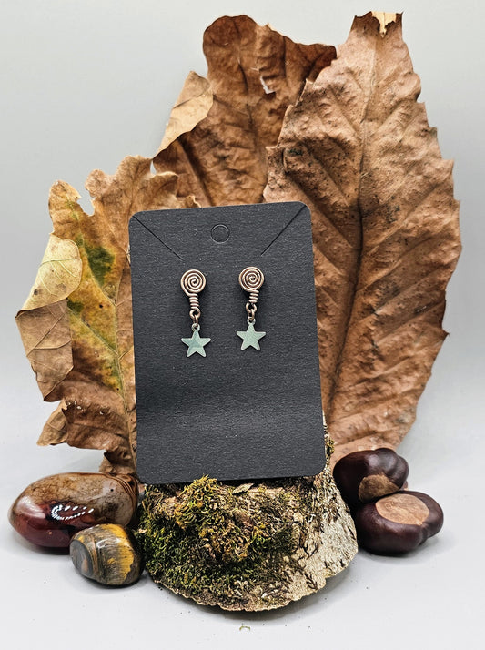 Spiral Star Drop Earrings
