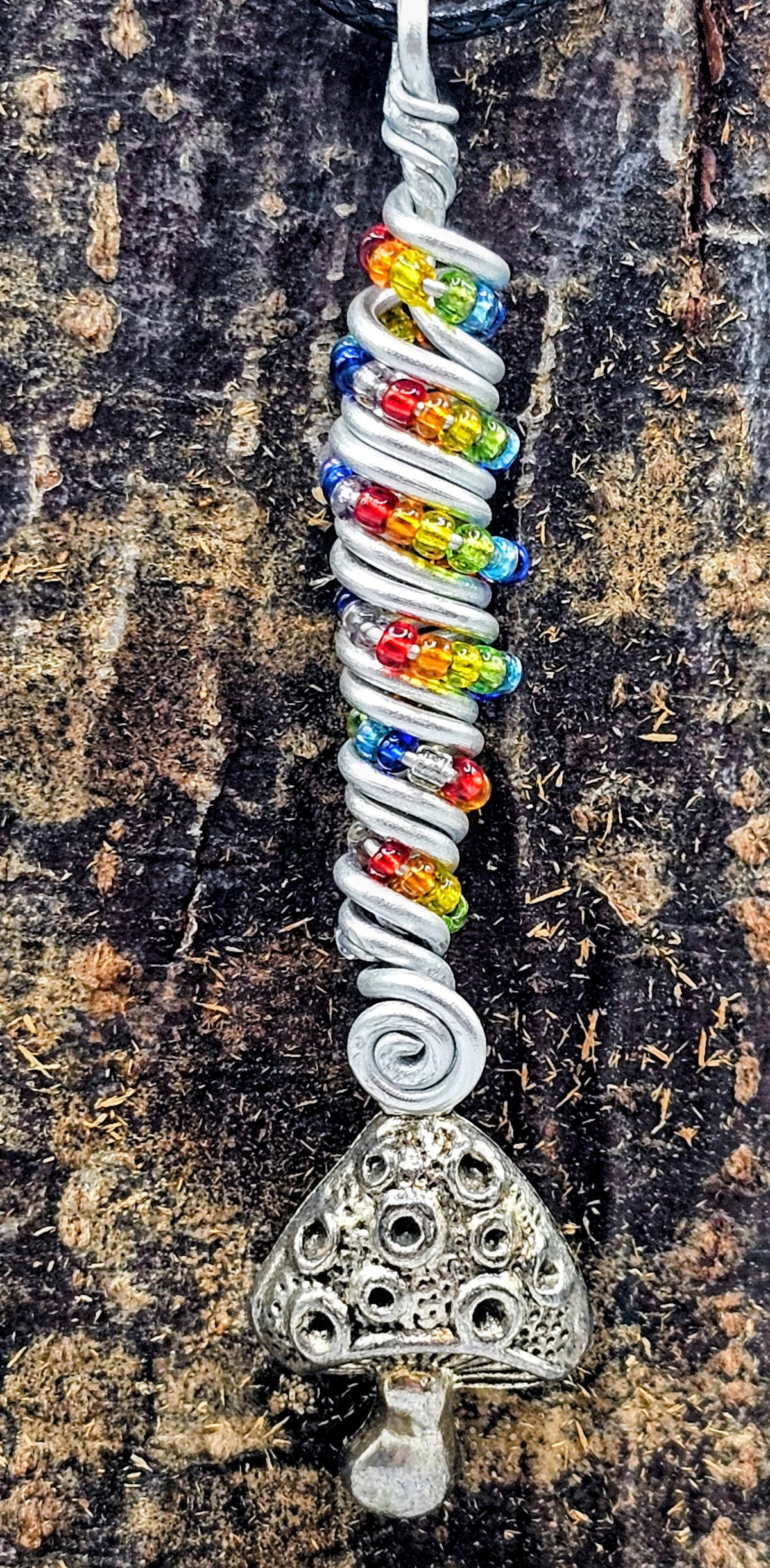 Rainbow Mushroom Pendant