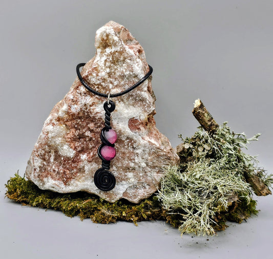 Black and purple crackle pendant