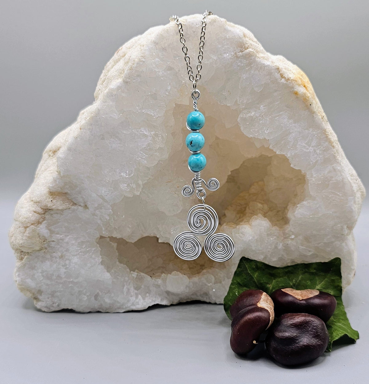 Turquoise three pendant