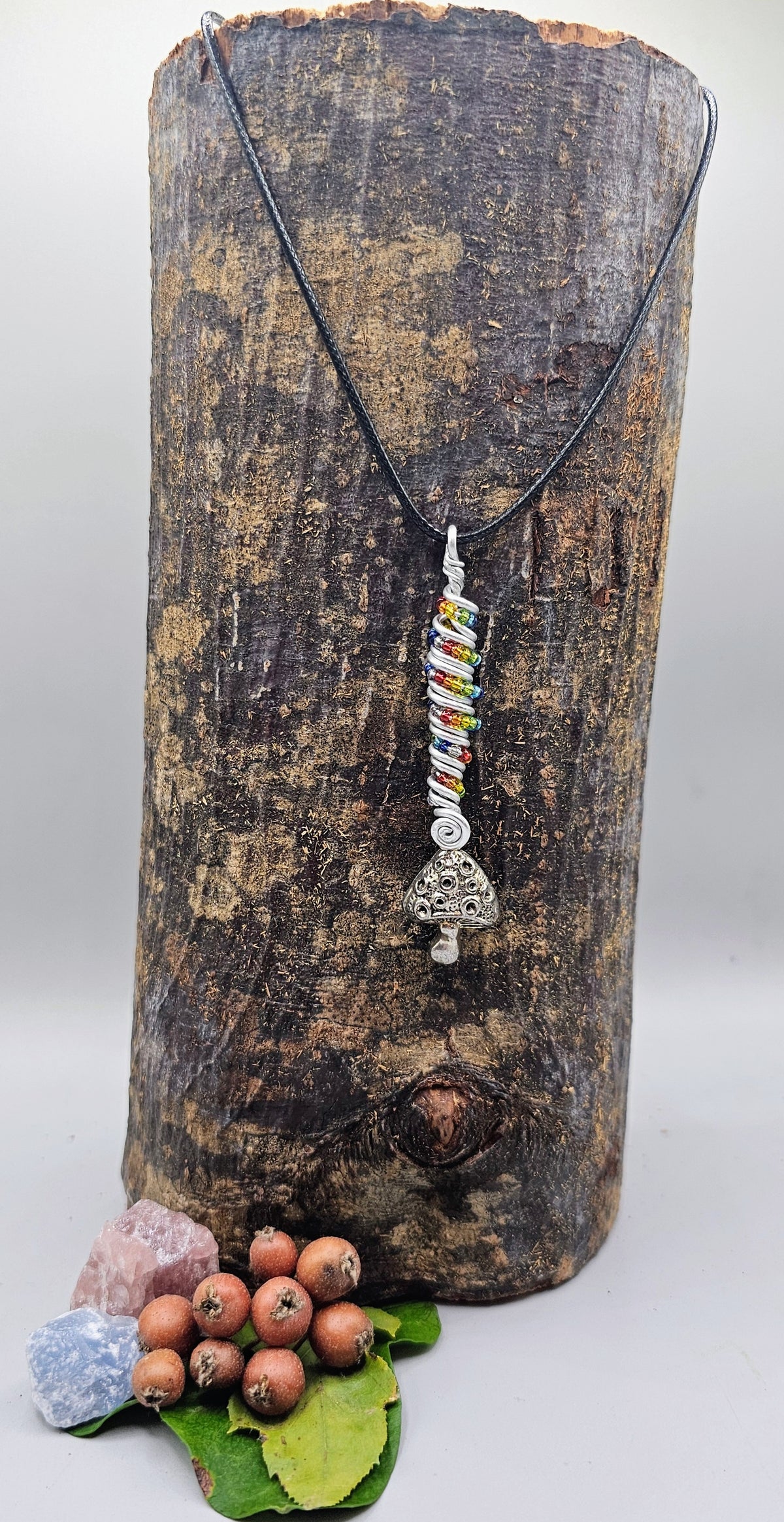 Rainbow Mushroom Pendant