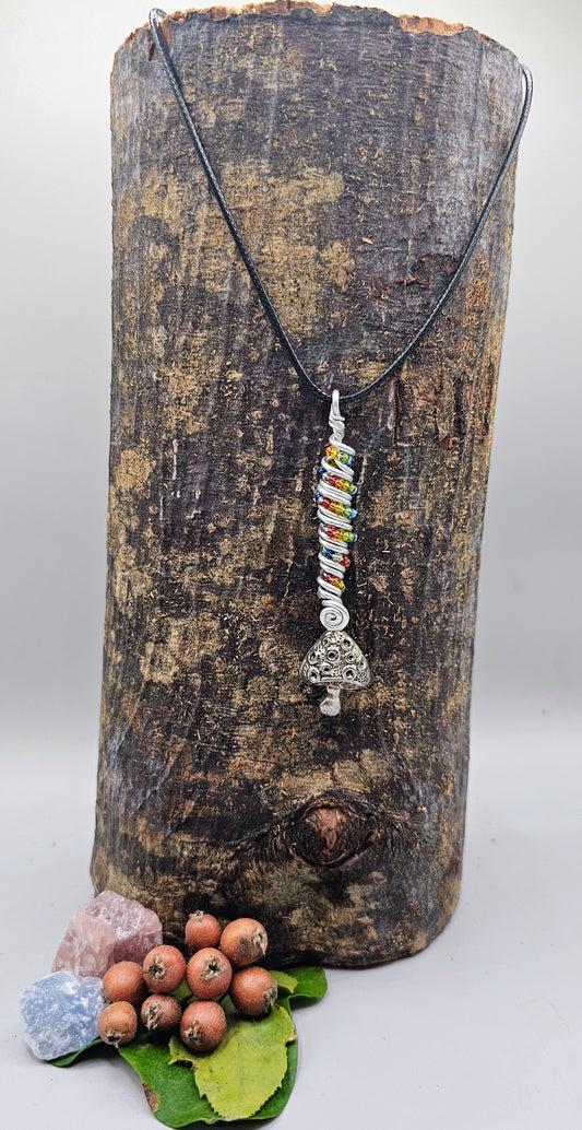 Rainbow Mushroom Pendant