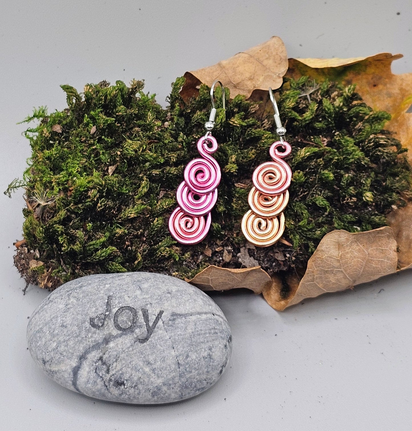3 ombre spirals earrings