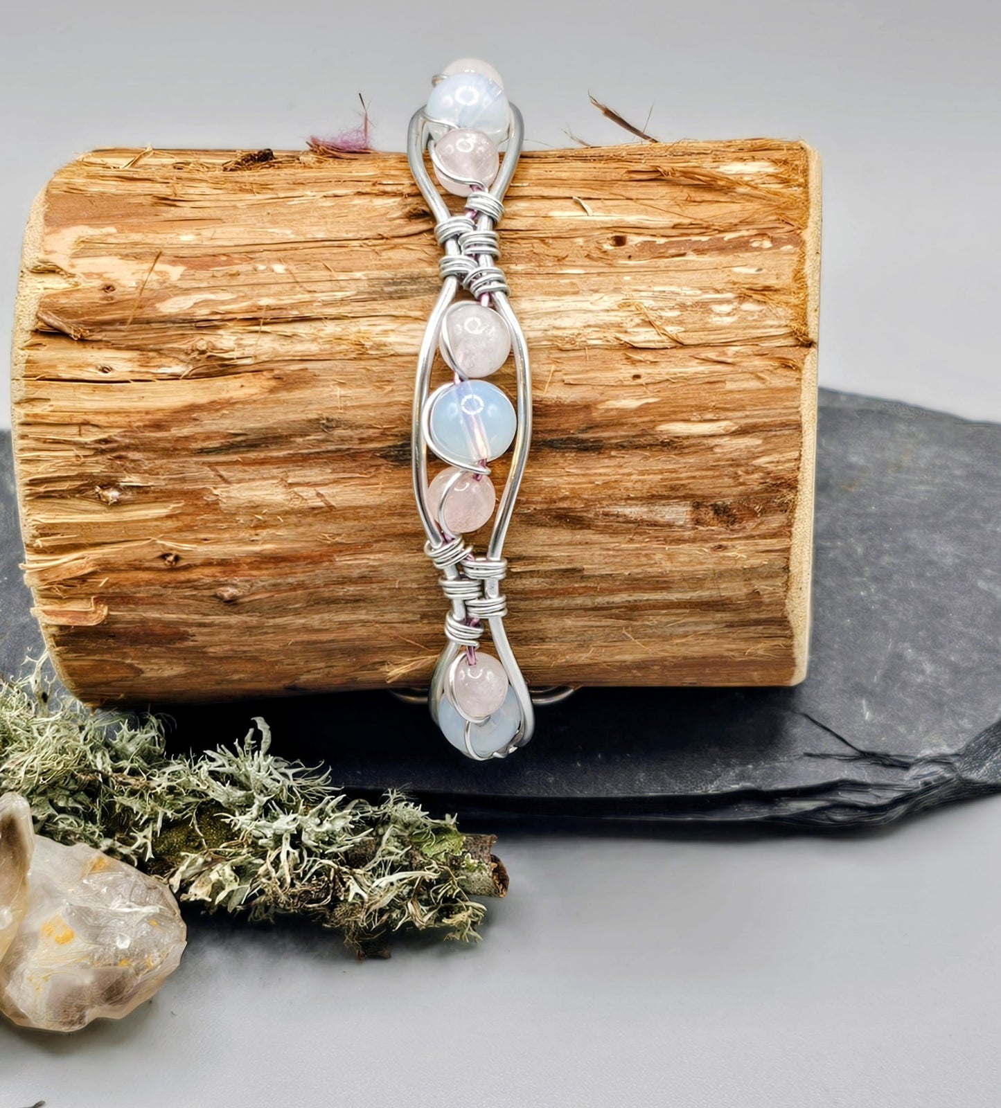 Rose quartz and Opalite bracelet