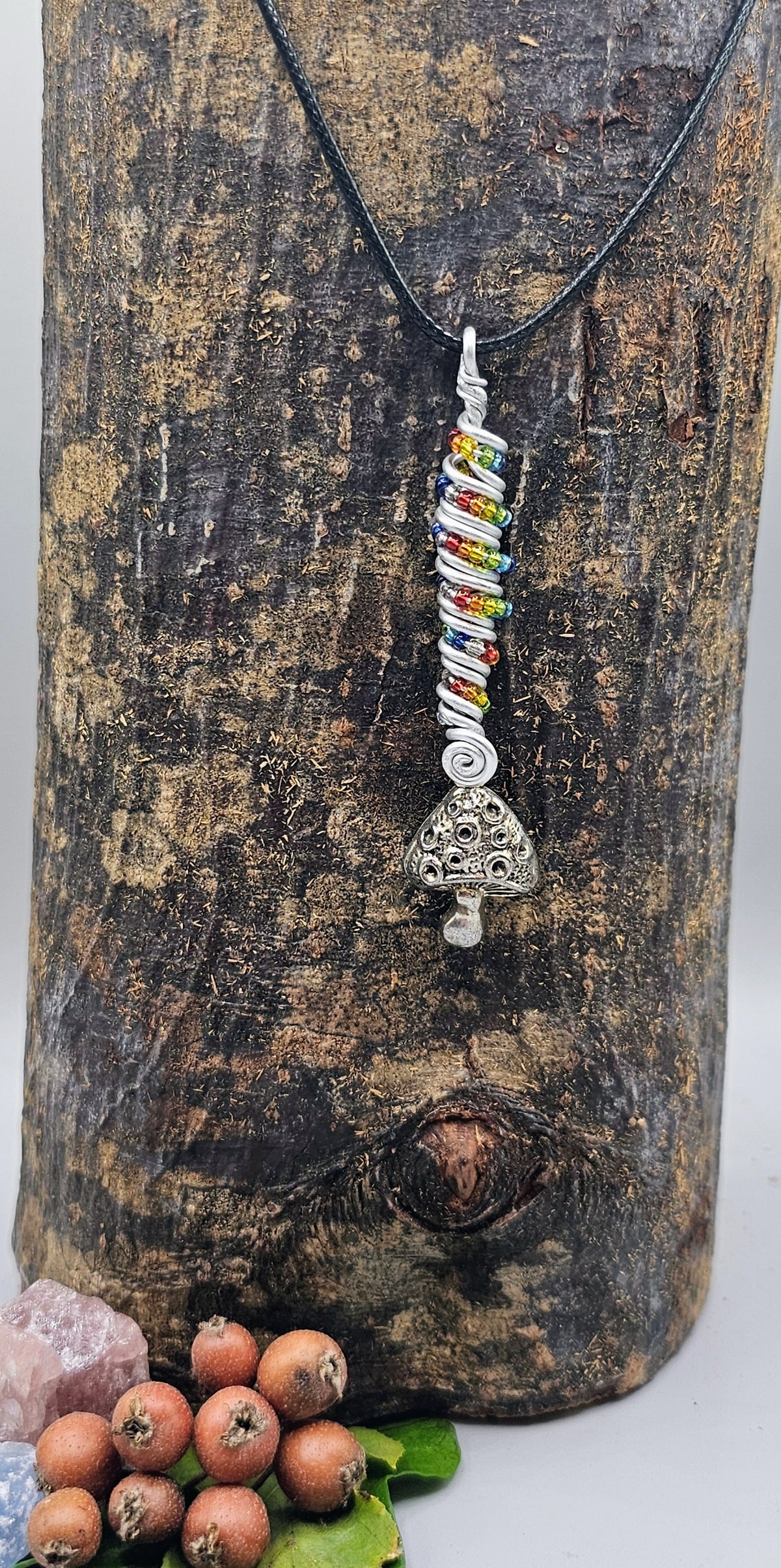 Rainbow Mushroom Pendant