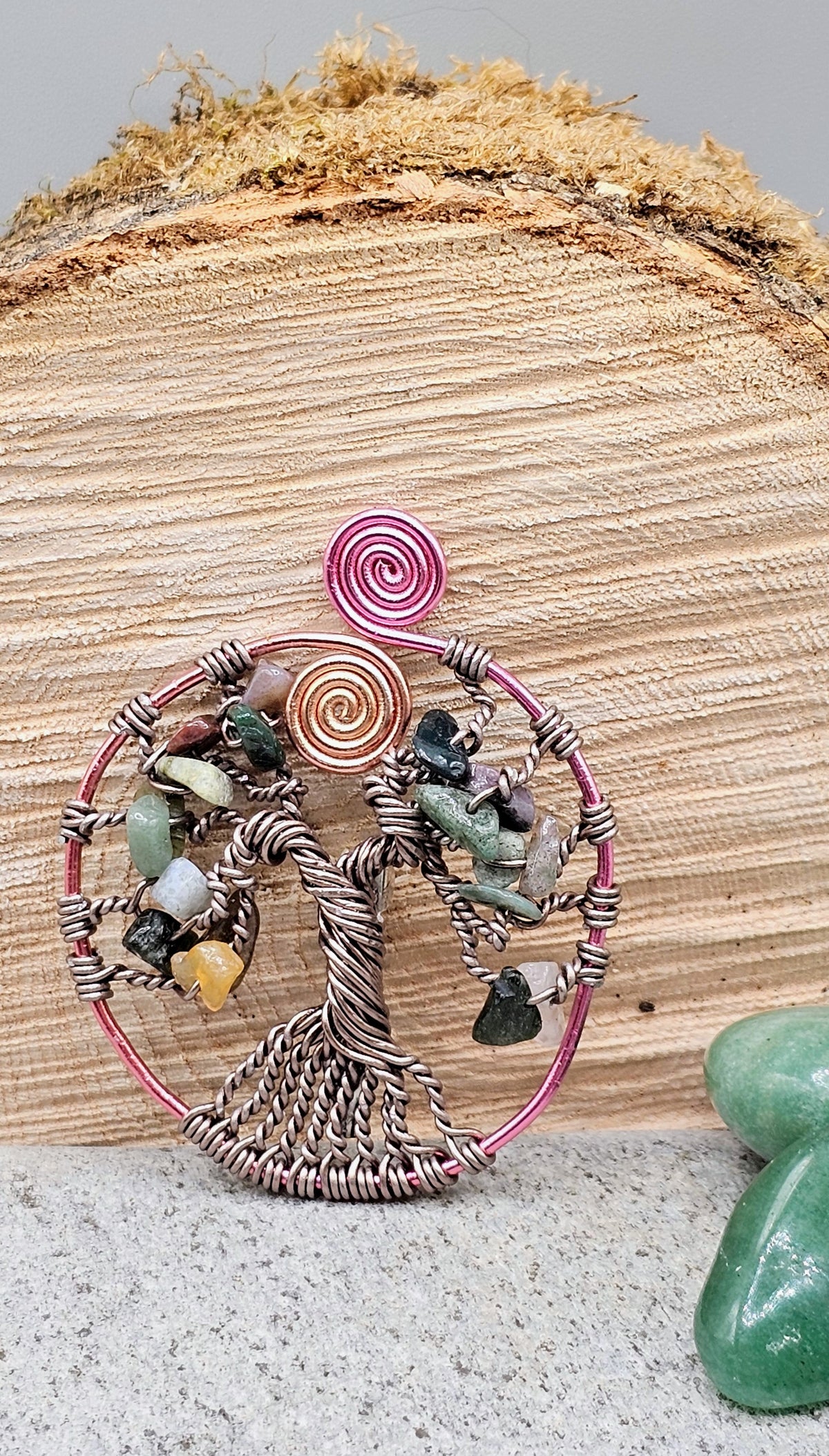 Agate Swirl Tree Brooch