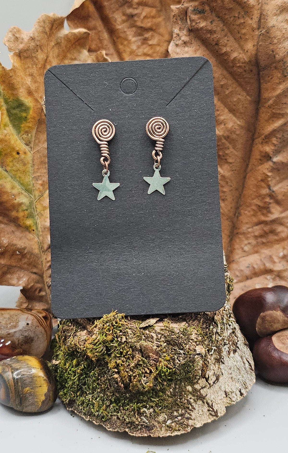 Spiral Star Drop Earrings