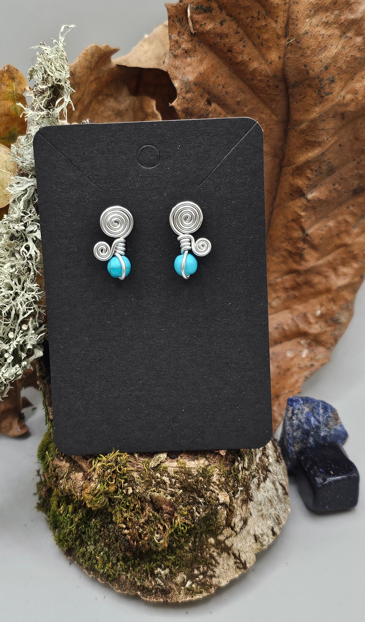 Silver Turquoise Drop Earrings