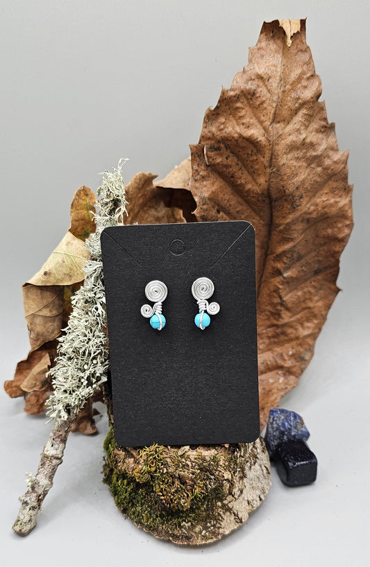 Silver Turquoise Drop Earrings