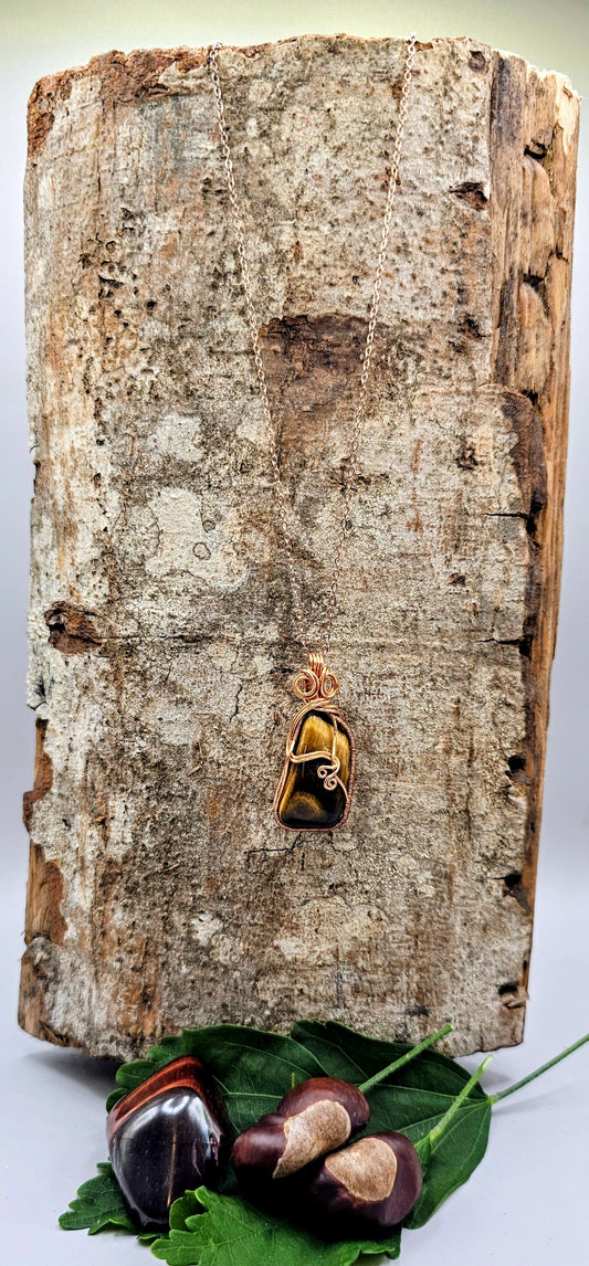 Tiger's eye cabochon pendant