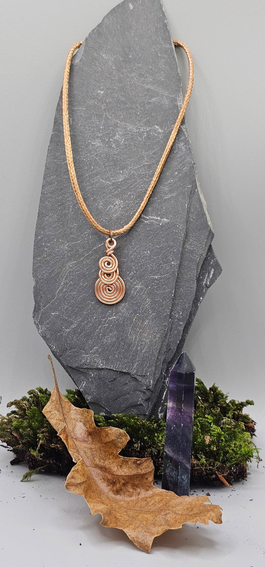 3 Copper spiral pendant