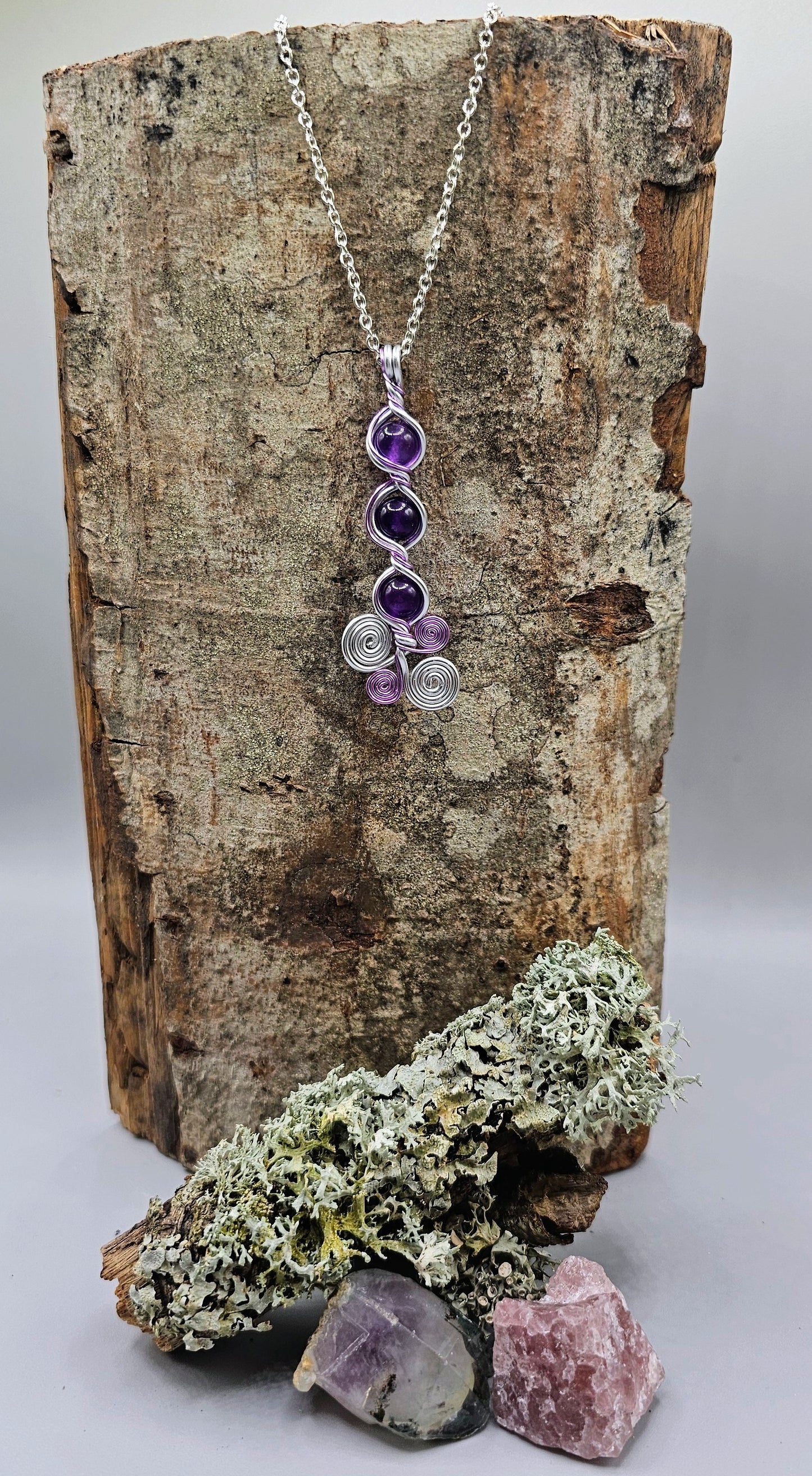 Amethyst Lilac Spiral pendant