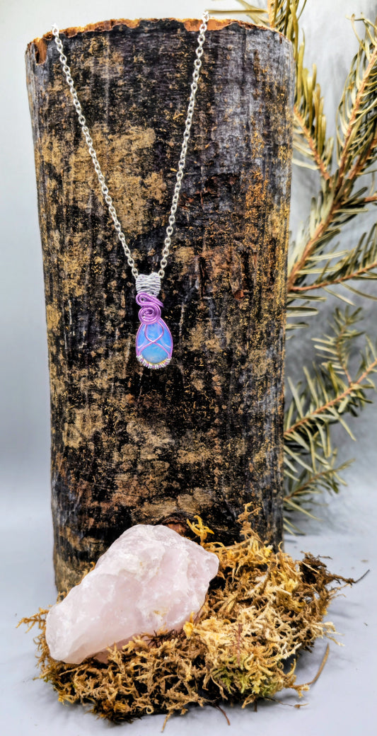 Moonstone pink pendant